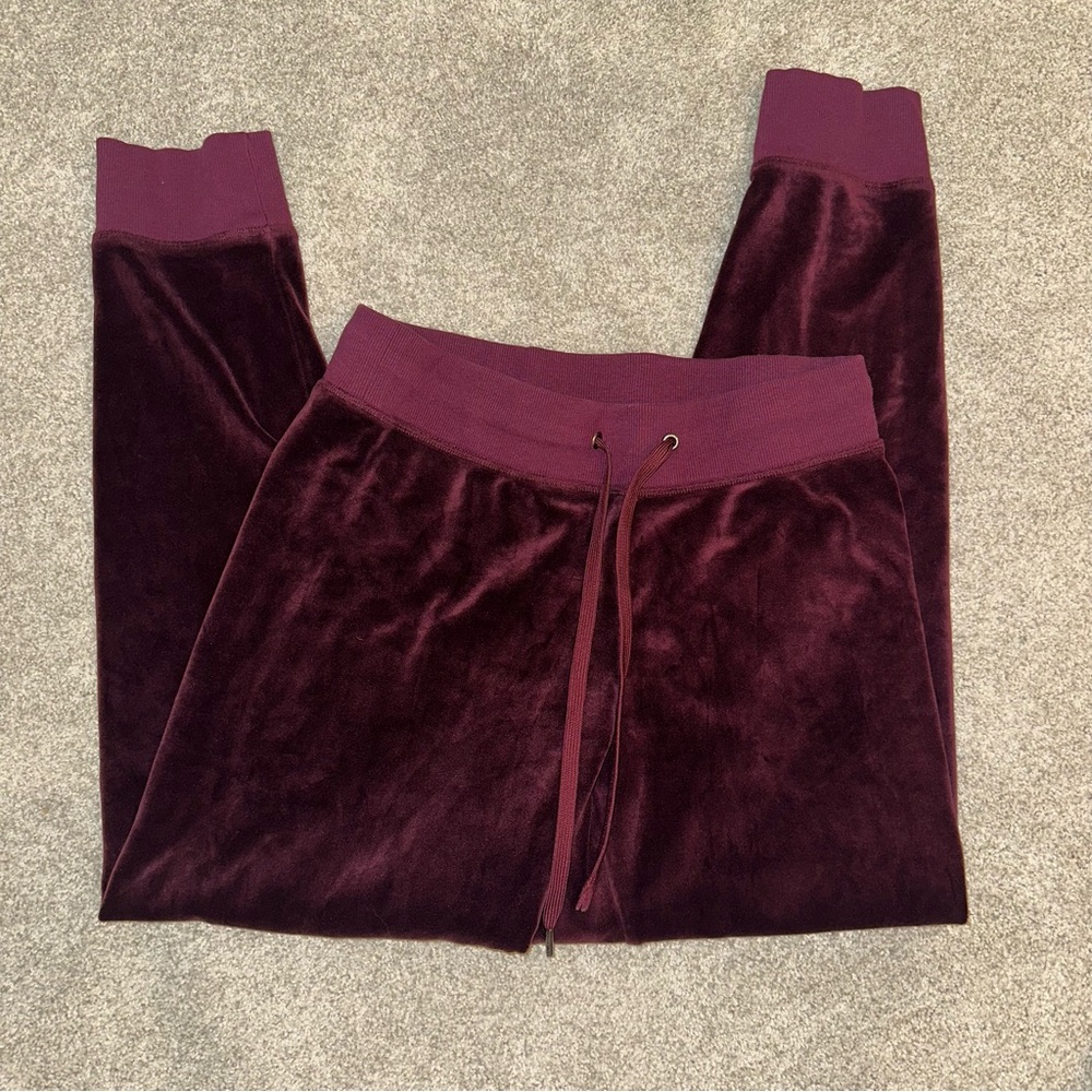 Plush Burgundy Jogger Pants